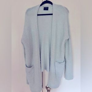 A&F - Pastel Blue Knit Open Front Cardigan